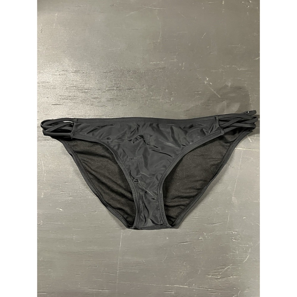 Arizona Women's Sun Coast Cheeky Strappy Bikini Bottom Black Size XL